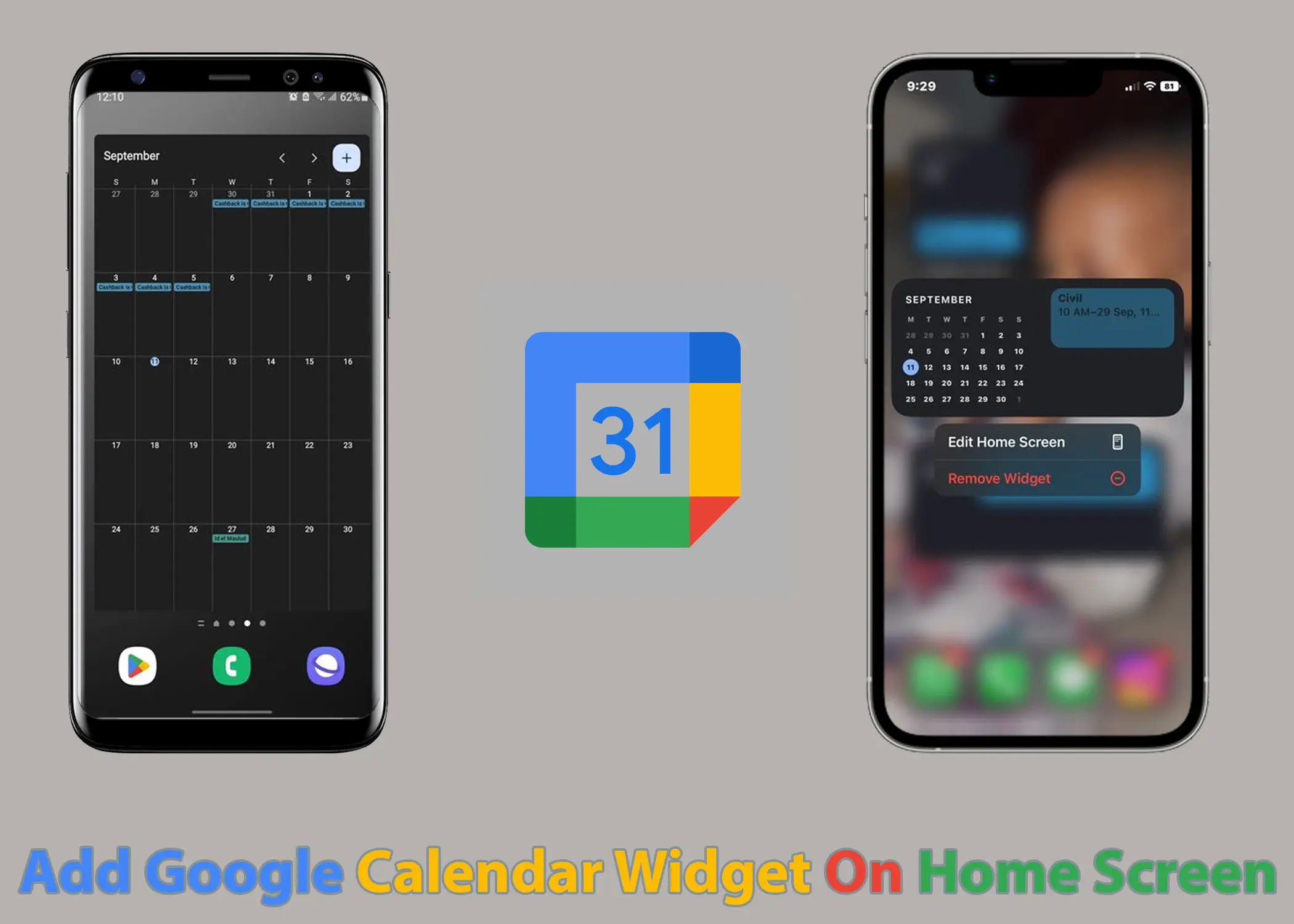 How to Add Google Calendar Widget to Your Home Screen