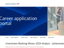 Bank of America Winter Internship Program 2024 - Johannesburg