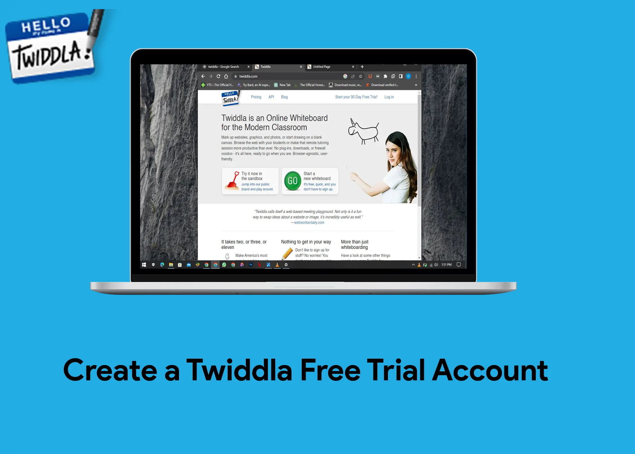 Twiddla Sign Up - How to Create a Twiddla Free Trial Account